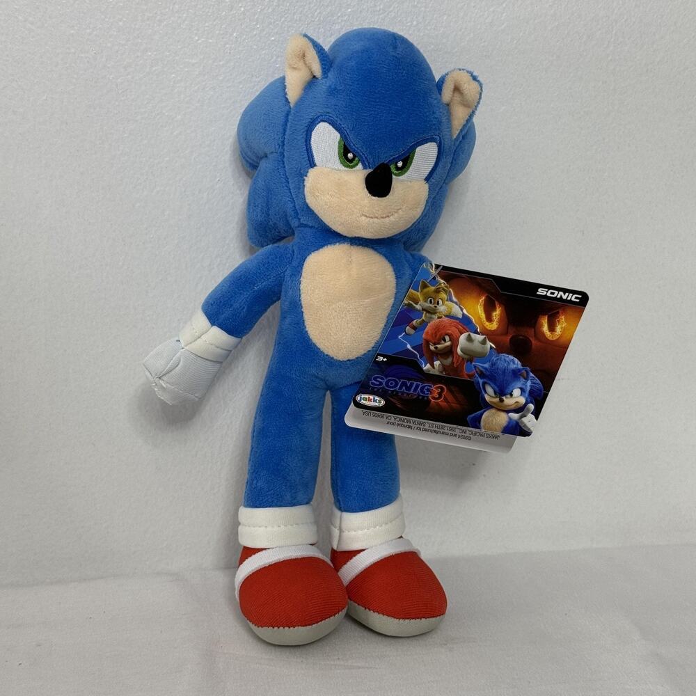 Sonic the Hedgehog 3 Movie Plush Stuffed Toy Jakks Pacific New with Tags 9.5"